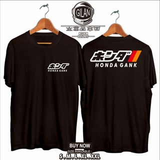 ◑Honda GANK T-Shirt Simple Logo Automotive Motorcycle T-Shirt - Gilan_01