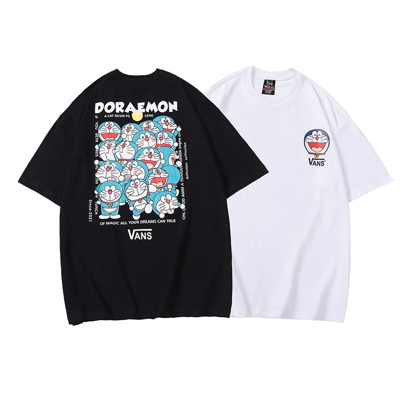 vans-vans-doraemon-เสื้อยืดลําลอง-ผ้าฝ้าย-แขนสั้น-คอกลม-พิมพ์ลาย-ทรงหลวม-สําหรับผู้ชาย-และผู้หญิง