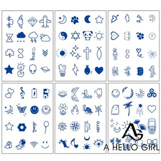 A HELLO GIRL ใหม่ สติกเกอร์รอยสัก กึ่งถาวร สมุนไพร น้ําผลไม้ 8*11 ซม. จําลอง ไม่สะท้อนแสง เครื่องประดับ