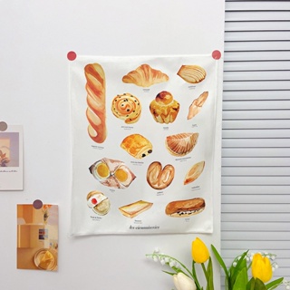 โปสเตอร์ผ้าแขวนผนัง รูปขนมปัง ขนาดเล็ก สไตล์สร้างสรรค์ สําหรับตกแต่งบ้าน