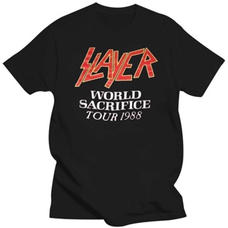 men t shirt 2022 New 1988 Slayer Root Of All Evil World Sacrifice Tour Usa Size_03