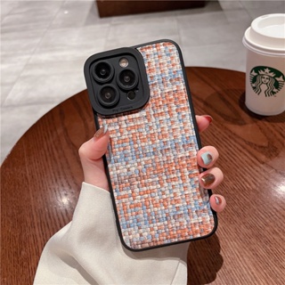 Fashion Color Woven Mesh Case For iPhone 14 13 12 11 Pro Max Thickened Lens Protection Back Cover For iPhone X XS XR XSMAX