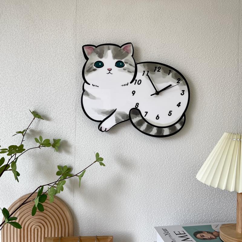 แมวการ์ตูนนาฬิกา-น่ารักนาฬิกาแขวน-ของตกแต่งบ้าน