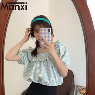 Manxi เสื้อเบลาส์แฟชั่นเกาหลี blouse เสื้อผ้าชีฟอง 2023 ใหม่ A25K0HN