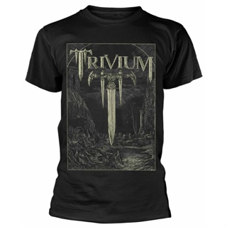 [S-5XL] เสื้อยืด พิมพ์ลาย Trivium metal สีดํา สไตล์คลาสสิก แฟชั่นสําหรับผู้ชาย