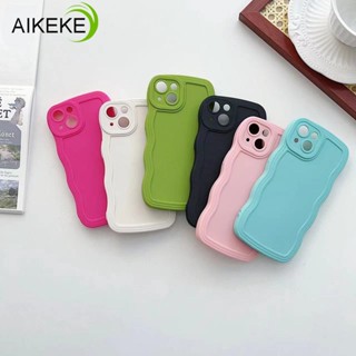 เคสโทรศัพท์มือถือ ซิลิโคนนิ่ม กันกระแทก ลายคลื่นน่ารัก สีพื้น สําหรับ OPPO Reno 6 5 4 3 Pro 5G 4 SE