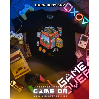 #ถูกสุด [ NEW ] 🎮"Game ON!"🕹️ Black premium cotton100 comp t-shirt collection เสื้อยืดสีดำลายเกมส์ในความทรงจำ