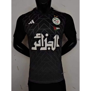 [Player Version] 2324 เสื้อยืดแขนสั้น พิมพ์ลายนักฟุตบอล Algerian สีดํา