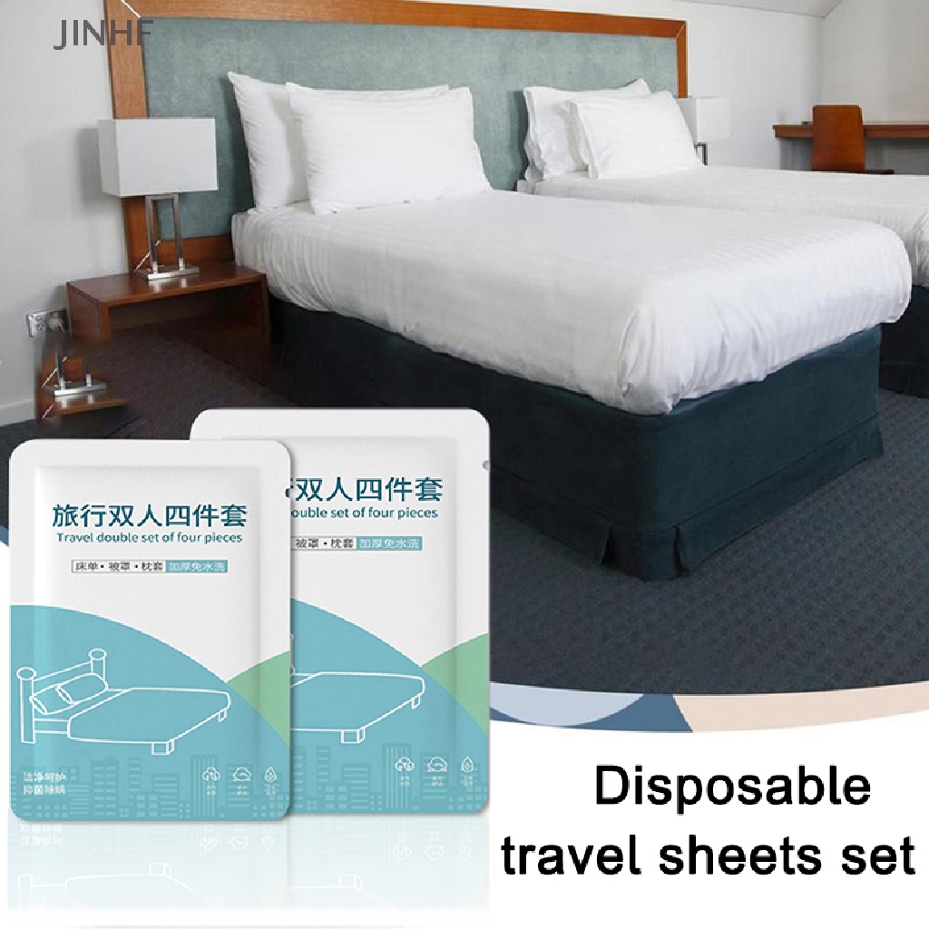 bestbuyshop-4pcs-set-disposable-bed-sheet-travel-bed-sheet-anti-dirty-oil-proof-bed-sheets-new-stock