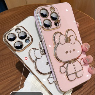 เคสมือถือ แบบนิ่ม ลายกระต่ายน่ารัก พร้อมกระจก หมุนได้ 360 องศา สําหรับ Samsung A52s 5G A72 A52 A32 A22 4G A12 A02