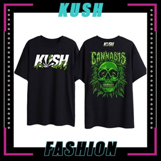 #ถูกสุด 【ข้อเสนอจำกัดเวลา】Kush mens and womens fashion skull print T-shirt trend personalized loose shirt