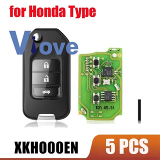 Xhorse XKHO00EN Universal Wire Remote Key Fob Flip 3 Button Replacement Spare Parts for Honda Type for VVDI Key Tool 5Pcs/Lot