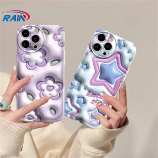 เคสโทรศัพท์มือถือ TPU ลายดอกไม้สีม่วง และสีฟ้า สําหรับ OPPO A57 A16 A16K A17 A5S A12 A3S A12E A92 A52 F1S A53 A33 A31 A9 A5 A15 A15S A54 F9 C1