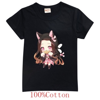 Demon Slayer Cartoon Summer Girls Short Sleeve T Shirt Boys New T Shrits Tops Kids Tee Shirt Clothing Children Shor_03