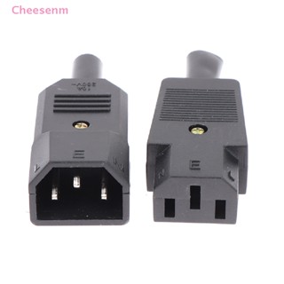 Cheesenm ปลั๊กซ็อกเก็ตเชื่อมต่อสายเคเบิล AC 3Pin C13 C14 16A 250V ตัวเมีย ตัวผู้ TH