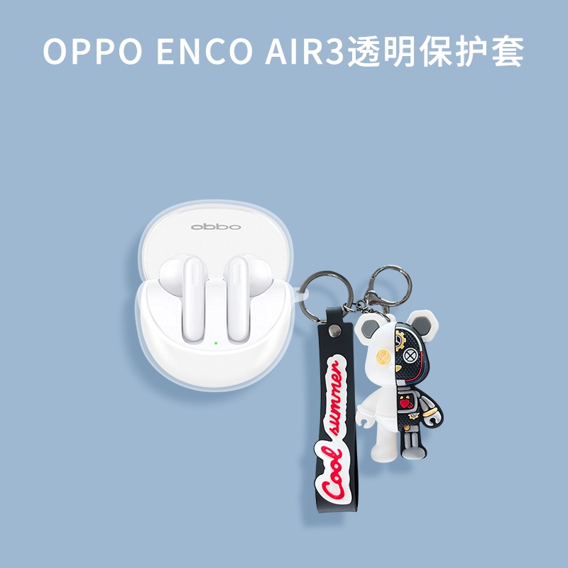 oppo-enco-air3-case-transparent-soft-case-protective-cover-creative-astronaut-keychain-pendant-cartoon-sanrio-oppo-enco-air3-shockproof-case-protective-cover-cute-snoopy-oppo-enco-air3-cover-soft-case