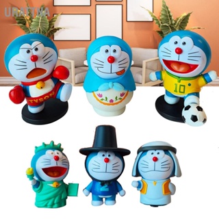  URATTNA 6 ชิ้นน่ารักแมวสีฟ้ารูป PVC อะนิเมะยอดนิยมของญี่ปุ่นการ์ตูนแมวสะสมตุ๊กตาสำหรับเด็กและผู้ใหญ่