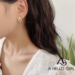 S925 Circle Minimalist Earrings Simple  Small Korean Temperament Earrings Internet Celebrity New Womens Jewelry A HELLO GIRL