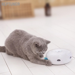 NEPTUNER Cat Feather Turntable Interactive Smart Electric ของเล่นพร้อมแสงและเสียงสำหรับแมวแมว