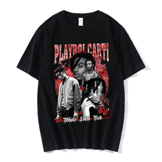 เสื้อยืด พิมพ์ลายกราฟฟิค Rapper Playboi Carti สําหรับผู้ชาย สินค้าพร้อมส่ง#39; s ผู้หญิง &amp;#39; s เสื้อยืดลําลอง ผ้าฝ้าย