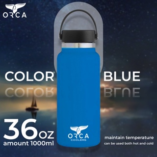 Orca แก้วน้ำสแตนเลสเก็บความเย็น  กระบอกน้ำ coolers ทรงกระบอก 36OZ 1000 ML 42OZ 1200 ML ทรงแทงค์