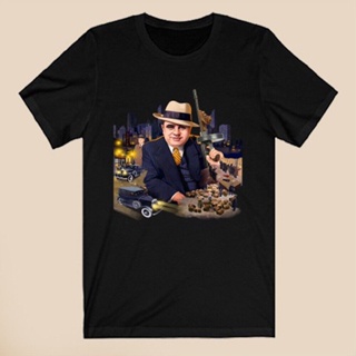 [S-5XL] เสื้อยืด พิมพ์ลาย Al Capone American Gangster Mafia Legend สีดํา สําหรับผู้ชาย