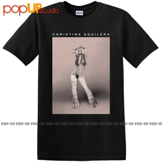 [S-5XL] เสื้อยืด ผ้าฝ้าย พิมพ์ลาย Christina Aguilera Super Star สีดํา แฟชั่นสําหรับผู้ชาย