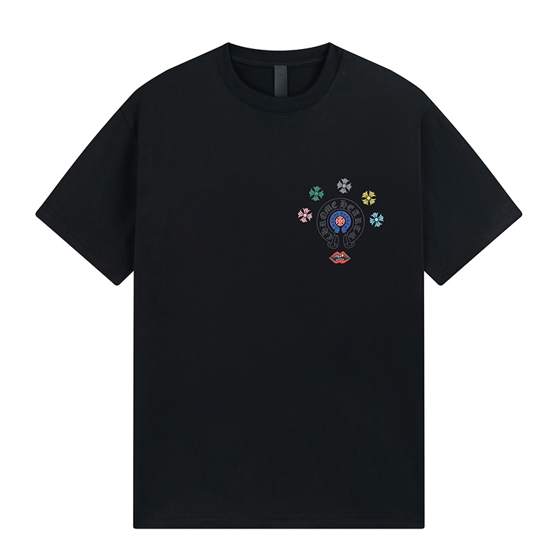 พร้อมส่ง-เสื้อยืดแขนสั้น-คอปกโปโล-ลายหัวใจ-สีโครม-สําหรับผู้ชาย-และผู้หญิง
