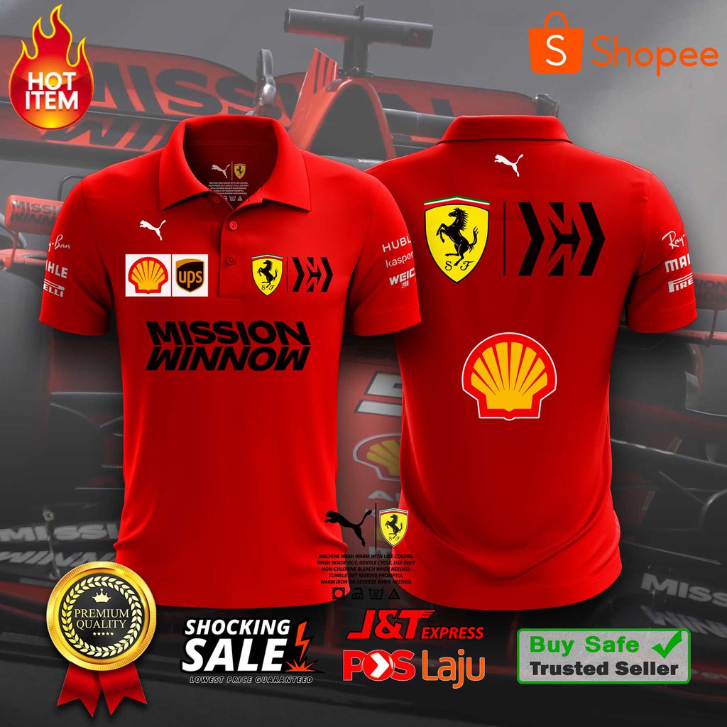 เสื้อยืดโปโล-ลายทีม-ferrari-f12020-สีแดง-ไซซ์-xs-3xl