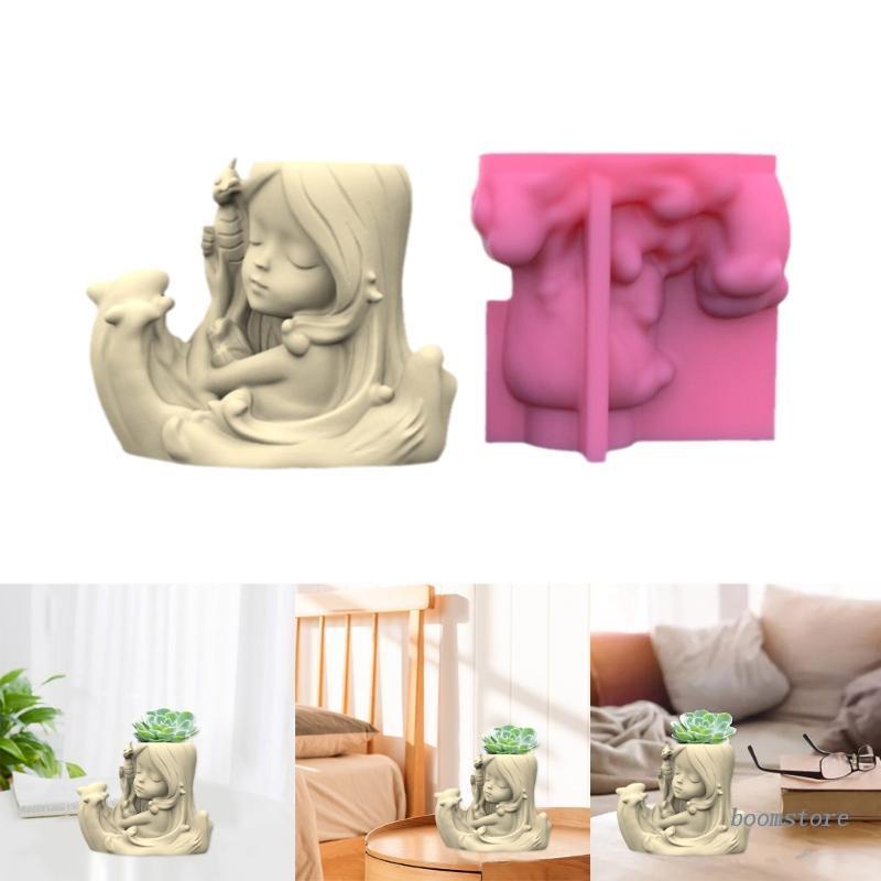 boom-cute-maid-silicone-flower-pot-mold-concrete-candlestick-silicone-holder-mold-succulent-planter-cement-clay-mold
