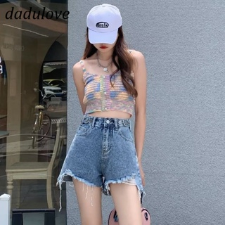 DaDulove💕 New Korean Version Ins High Waist Jeans Small Size Shorts WOMENS Loose Wide Leg Pants