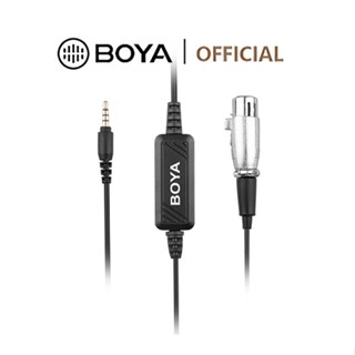 Boya BY-BCA6 อะแดปเตอร์สายเคเบิลไมโครโฟน 3.5 มม. เป็น XLR พร้อมพรีแอมป์ในตัว สําหรับสมาร์ทโฟน iOS iPad iPhone Android
