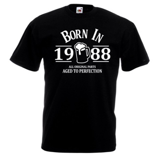 Men Designer Clothes O-Neck Style Tees Born In 1988 Beer T Shirt - 30th Birthday Gift Top Uncle Brother Son Husband_03