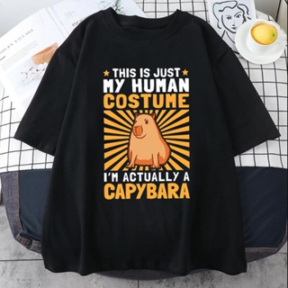oversize T-shirt เสื้อยืดลําลอง พิมพ์ลาย Capybaras สไตล์วินเทจ สําหรับผู้ชาย คู่รัก S-5XL
