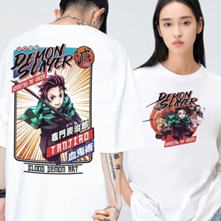 Demon Slayer® Anime Print White Oversized T shirt Unisex streetwear tops men women tshirt_03