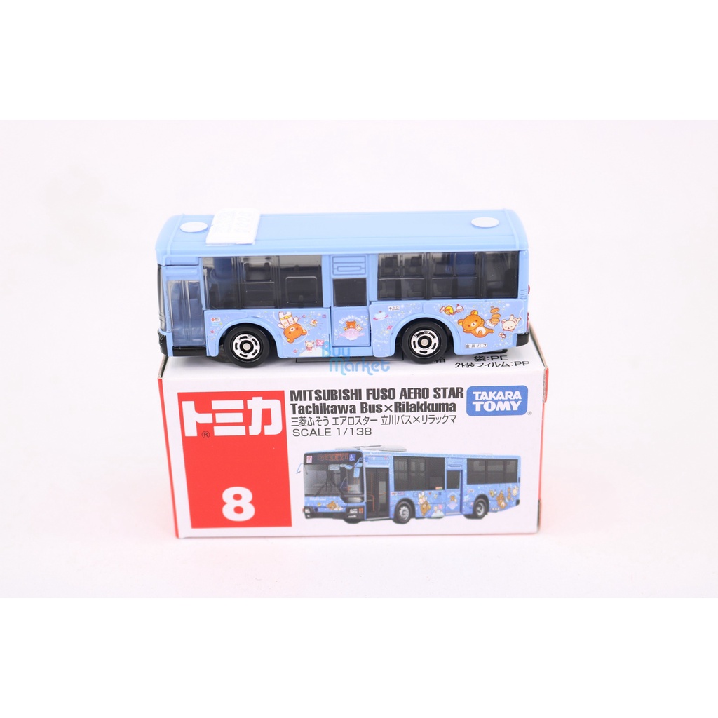 ของแท้-takara-tomy-tomica-no-8-มิตซูบิชิ-fuso-tachikawa-รถบัส-rilakkuma-1-138-diecast