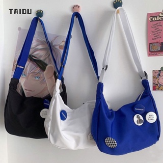 TAIDU กระเป๋าสะพายข้างความจุขนาดใหญ่สไตล์ญี่ปุ่นฮาราจูกุ กระเป๋าร่อซู้ลนักเรียนนักเรียนสบาย ๆ กระเป๋าผ้าแคนวาสวินเทจ