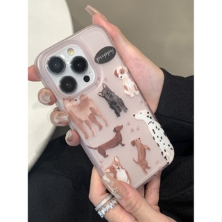 Cute Puppy Frosted Phone Case For Iphone14 Phone Case Apple 14promax Silicone 13 Drop-Resistant 12 Non-Stick Fingerprint