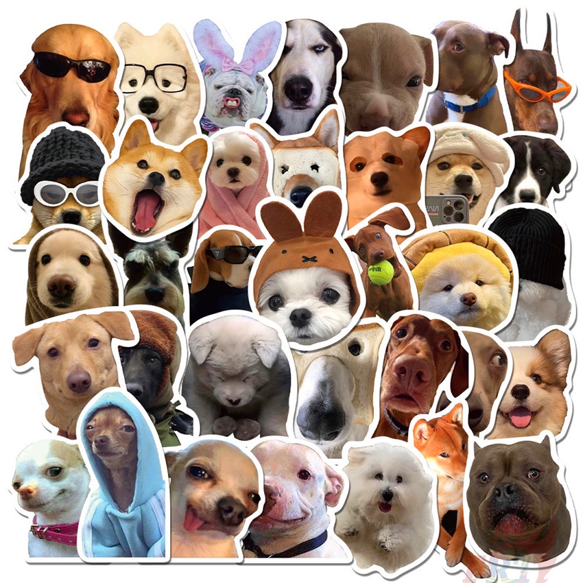 Funny Dogs Emoji Series 01 Stickers 50Pcs/Set DIY Fashion Waterproof ...