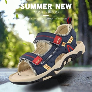[Baile Little Forest] รองเท้าแตะ รองเท้าชายหาด ป้องกันกระแทก แฟชั่นฤดูร้อน สําหรับเด็กผู้ชาย