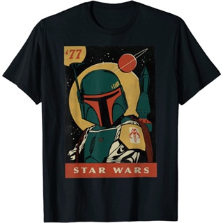 เสื้อยืดโอเวอร์ไซส์เสื้อยืด พิมพ์ลายกราฟฟิค Star Wars Boba Fett สไตล์วินเทจ สําหรับผู้ใหญ่ 77S-3XL_02