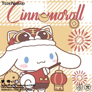 2023 ปีกระต่ายปีใหม่ Cinnamoroll ข้อต่อการ์ตูนเสื้อยืดชุดคู่ฤดูร้อนแขนสั้น