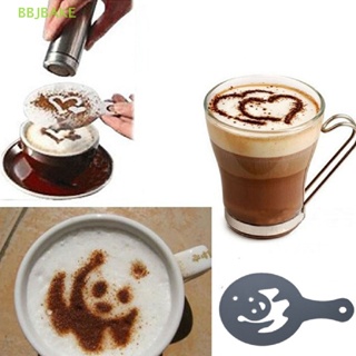 [FSBA] New 16Pcs Coffee Latte Mold Cappuccino Cake Cookie Stencil Template Decor  KCB