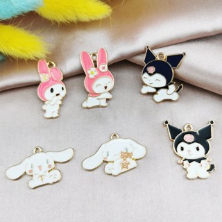 Kawaii Sanrio จี้สร้อยคอ สร้อยข้อมือ โลหะผสม ลายการ์ตูนอนิเมะ Kuromi Canalinoll Purin DIY