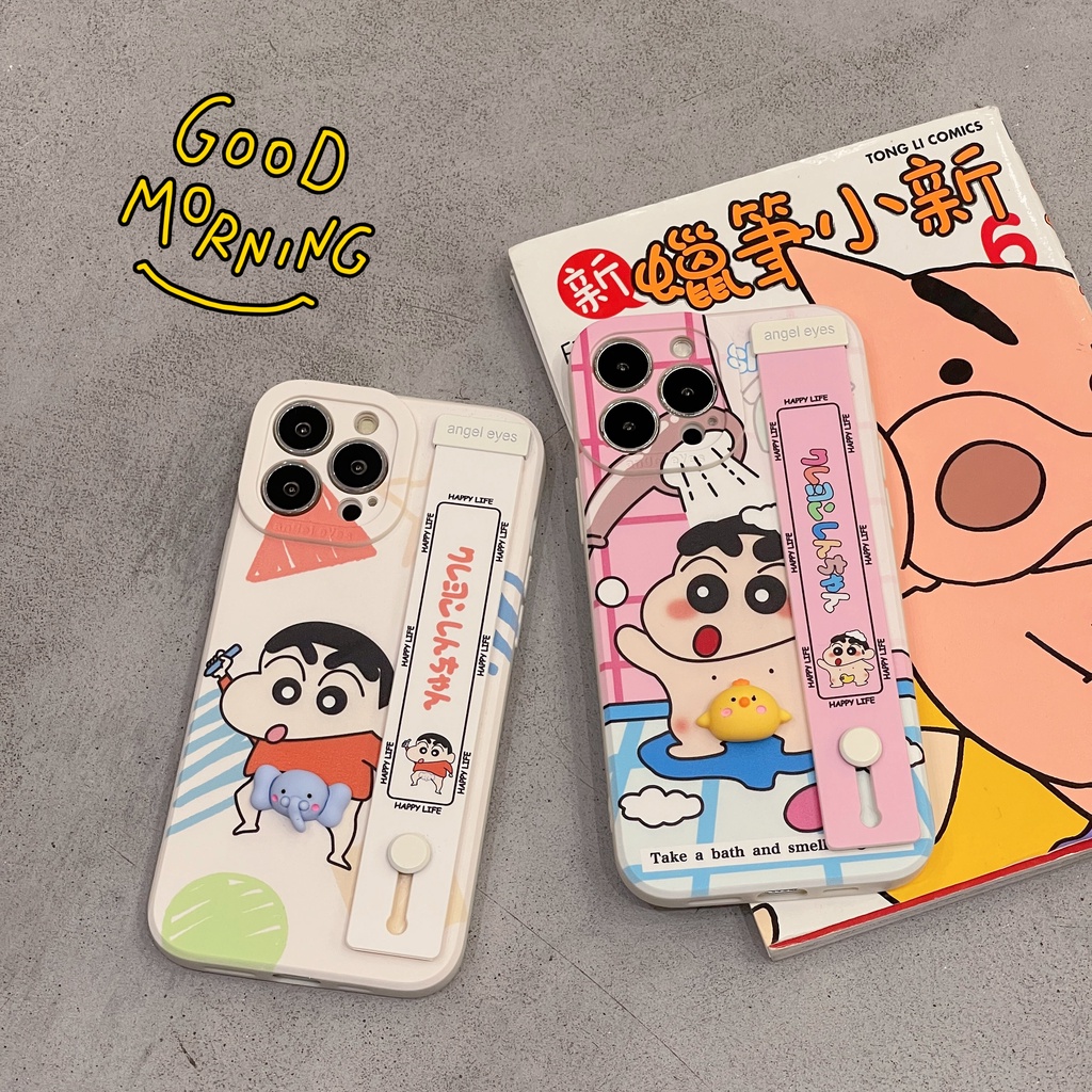 เคสโทรศัพท์มือถือ-กันกระแทก-ลายการ์ตูนชินจังน่ารัก-พร้อมสายคล้องมือ-สําหรับ-iphone-14-14pro-max-13-12pro-max-13pro-max-11