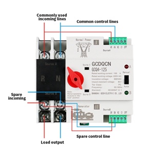 ATS 2P 63A/100A Dual Power ATS สวิทช์ ไฟฟ้า ats Automatic transfer switch เวลาในการเปลี่ยนน้อยกว่า 30ms