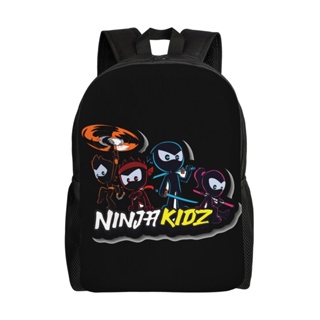 กระเป๋าเป้สะพายหลัง กระเป๋านักเรียน ผ้าแคนวาส ลาย Ninja Kidz เหมาะกับผู้ชาย และผู้หญิง สําหรับวัยรุ่น