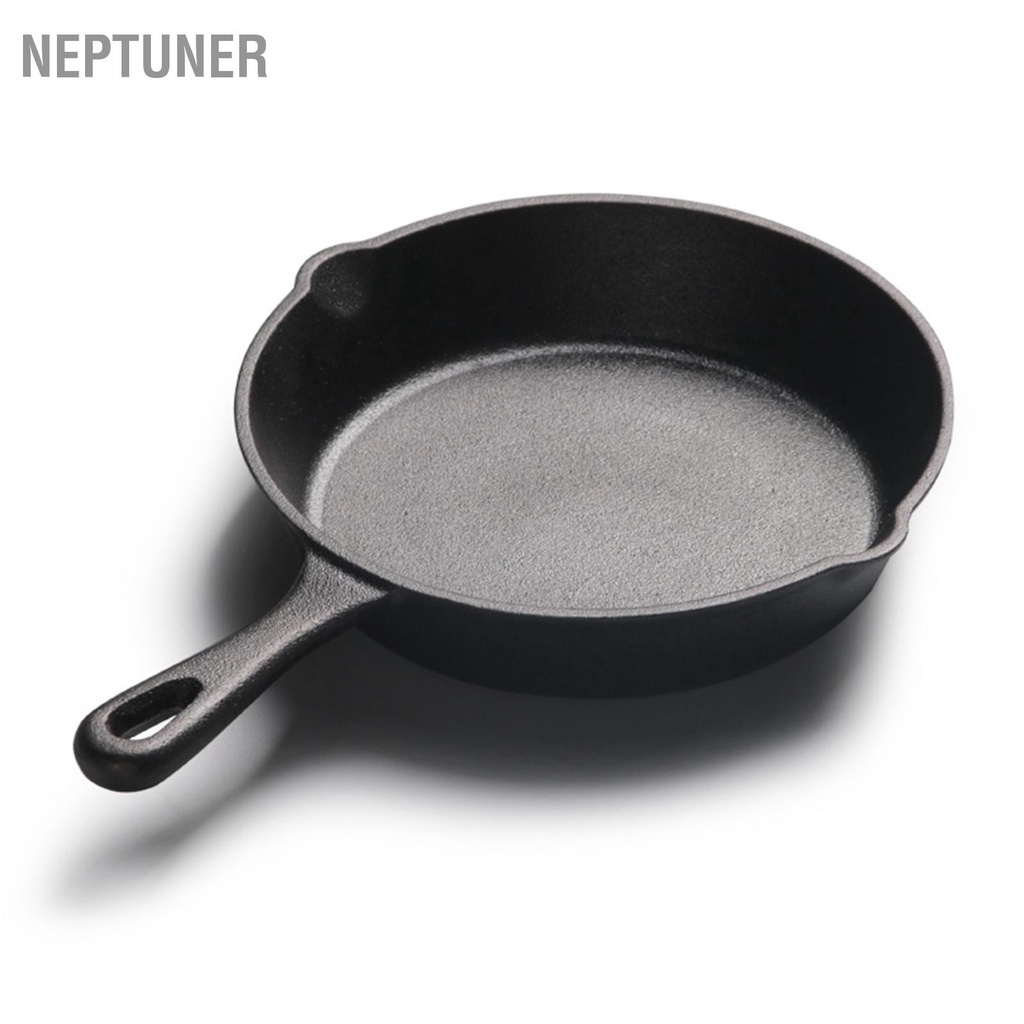 กระทะเหล็กหล่อก้นแบน-20-ซม-การนำความร้อนสม่ำเสมอรอบกระทะนอนสติ๊กสำหรับทำอาหาร-neptuner