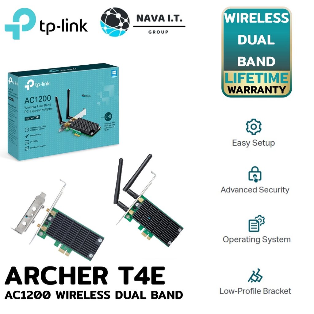 รูปภาพของ️ส่งด่วนใน1ชม.ทักแชท ️ TP-Link Archer T4E AC1200 Wireless Dual Band PCI Express Adapter ประกัน LTลองเช็คราคา