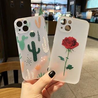 Original Rose Phone Case For Iphone 13promax Phone Case 12 Frosted 11 All-Inclusive XR/Xs Cactus 678plus New 14